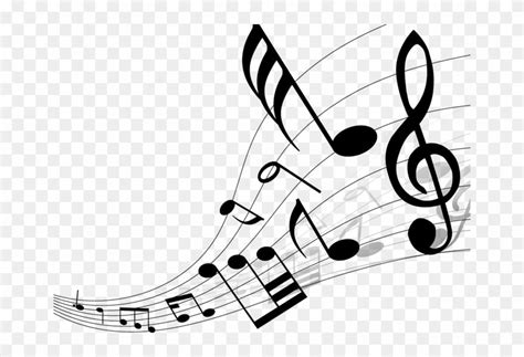 Music Notes With Black And White Lines On Transparent Background Png