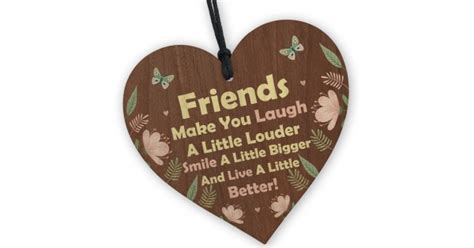 Friendship Ts Best Friends Wooden Hanging Heart Inspirational