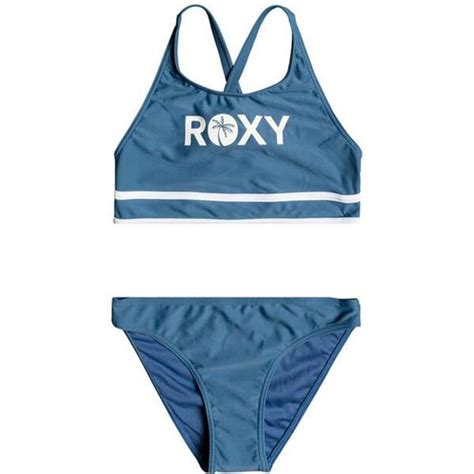 Roxy Kinder Crop Top Bikini Set Perfect Surf Time
