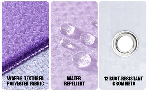 Amazon Dynamene Purple Fabric Shower Curtain Ombre Waffle Weave