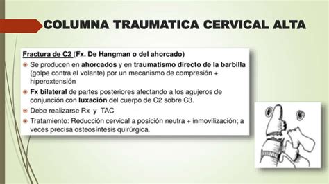 Columna Traumatica Cervical Alta Ppt