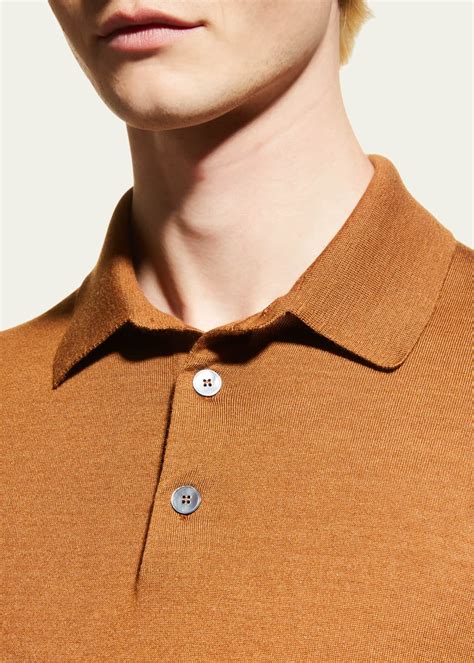 Zegna Mens Cashmere Silk Polo Shirt Bergdorf Goodman