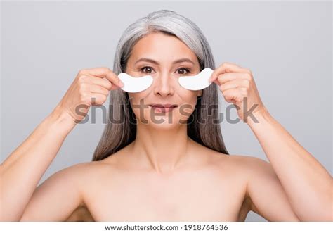 Portrait Attractive Nude Grayhaired Lady Applying Stock Photo 1918764536 Shutterstock