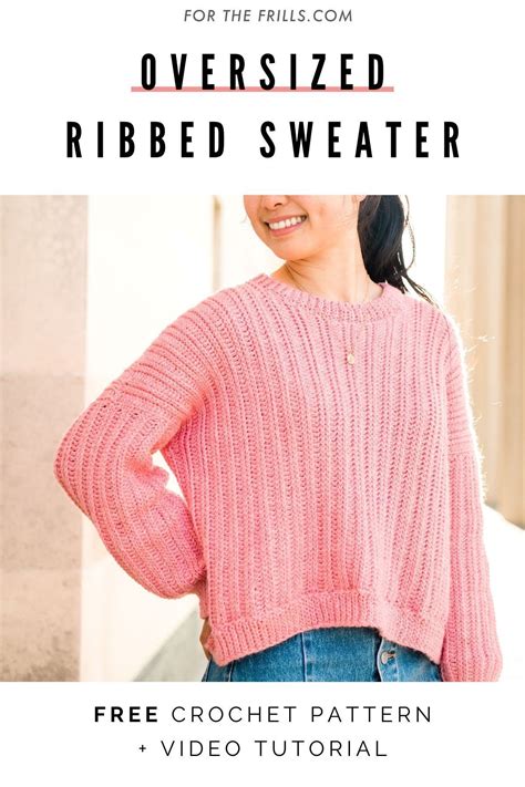 Knit Look Ribbed Crochet Sweater Free Pattern Artofit