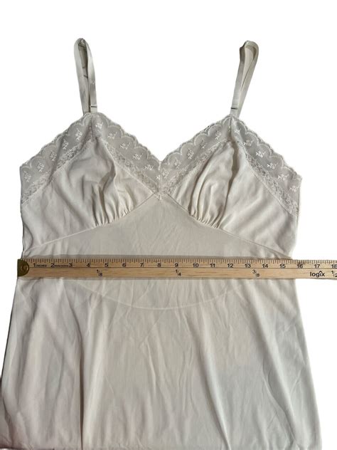 Vtg Kayser Ivory Lace Trim Nylon Slip Size Lingeri Gem