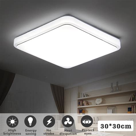 24w Modern Led Square Flush Mount Pendant Ceiling Light Fixtures For Home Kitchen Bathroom