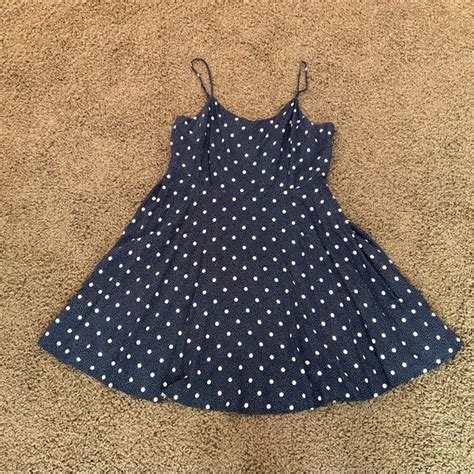 Old Navy Dresses Navy Blue White Polka Dots Cami Swing Dress Pinup