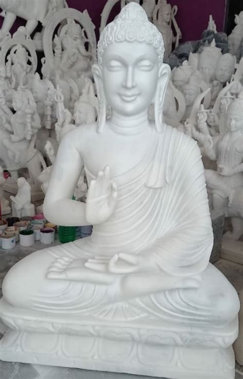 Jaipurcrafts Statue White Marble Budha Sizedimension 3 Foot At Rs