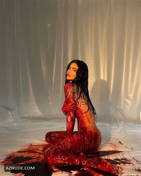 Kylie Jenner Sexy Poses Naked Covered In Fake Blood For The Nightmare On Elm Street Photoshoot