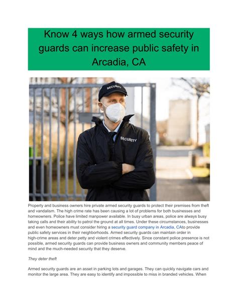 Ppt Know Ways How Armed Security Guards Can Increase Public Safety