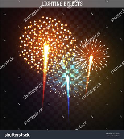 Set Realistic Firework Different Shapes Colorful Stock Vector (Royalty ...