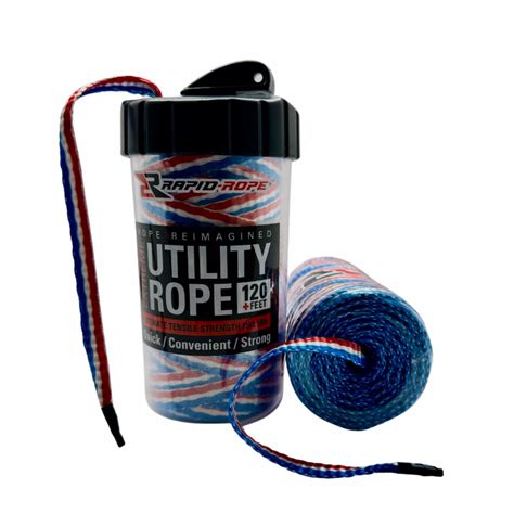 Patriot Utility Rope In A Large Clear Rapid Rope Canister Rapid Rope