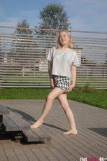 Naughty Blonde Girl Kira Stone Shows Off Her Naked Shaved Pussy Photos