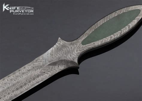 Jerry Rados Custom Knife Turkish Twist Damascus And Jade Interframe