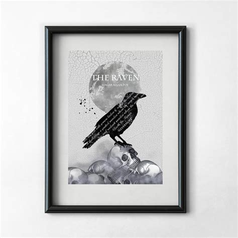 Edgar Allan Poe Art The Raven poem Nevermore printable | Etsy Nursery ...