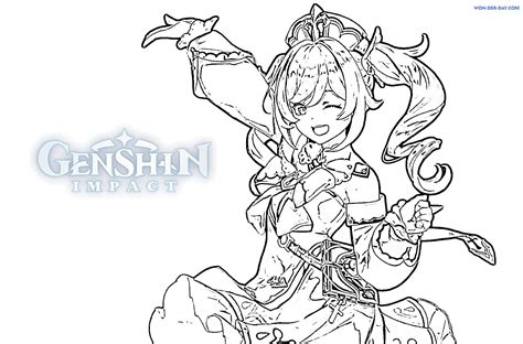 Genshin Impact Coloring Pages Printable Coloring Pages