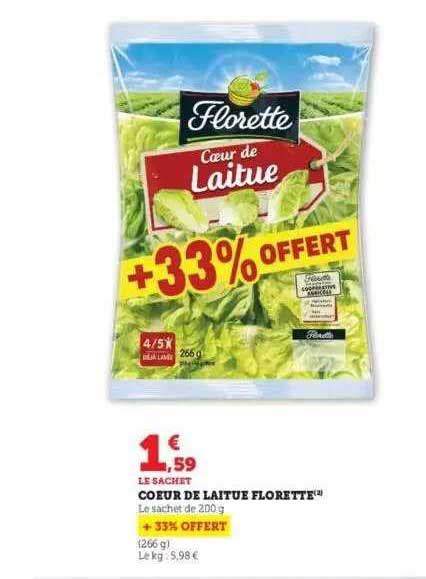 Offre Coeur De Laitue Florette Chez Super U