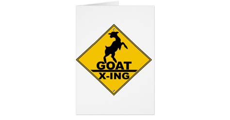 Goat X Ing Goat Crossing Warning Sign Card Zazzle