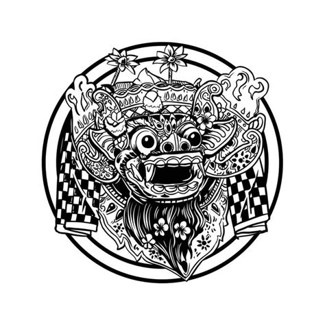 Barong Bali Dance Mask Vector Illustrations Traditional In 2023 Vector Illustration Cartoon