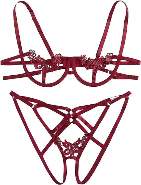 Dessous Sexy Reizwäsche Set Push Up Unterwäsche Strapsen Nachthemd Lingerie Transparente