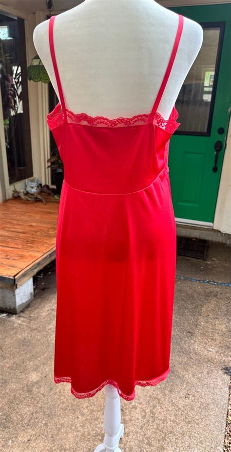 Red Hot And Beautiful Vintage S Full Slip By Jc Pen Gem