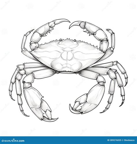 Realistic Crab One Line Drawing Minimalistic And Simple Artwork Stock