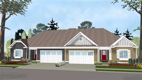 Easy-to-Build Duplex House Plan - 62562DJ | Architectural Designs - House Plans