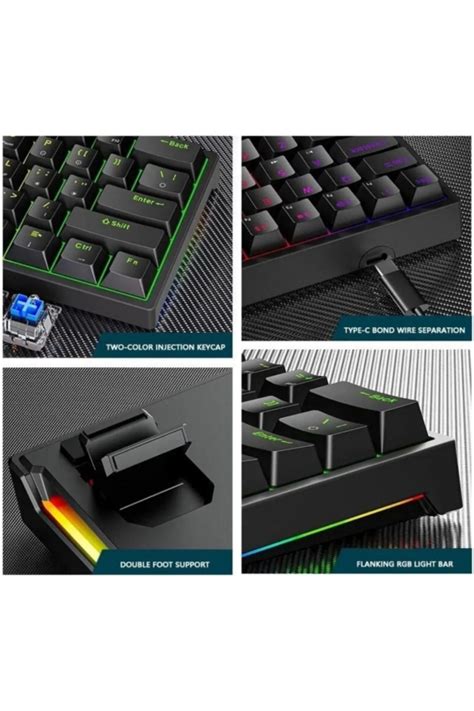 asua Trol Red Switch Mini Rgb Oyun Klavyesi Gaming Mekanik 62 Tuşlu 18