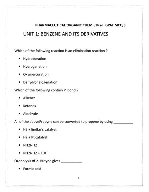 Poc Gpat Unit Wise Mcq S Pharmaceutical Organic Chemistry Ii Gpat