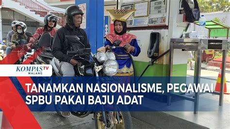 Rayakan Hari Lahir Pancasila Petugas Spbu Kenakan Pakaian Adat