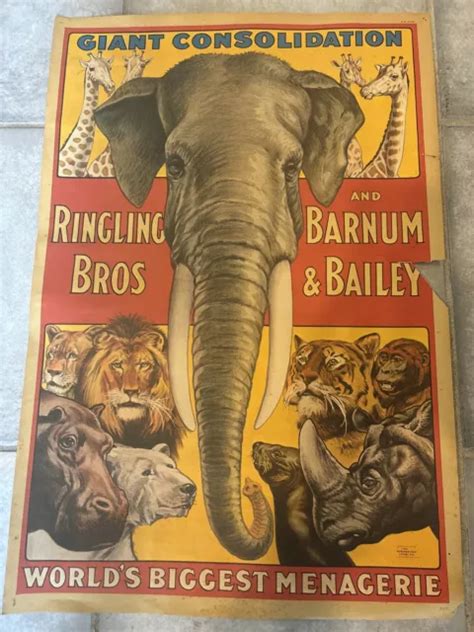 Ringling Bros Barnum Bailey Circus Poster Reissue P Big