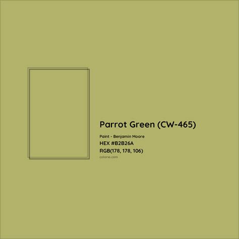 Benjamin Moore Parrot Green (CW-465) Paint color codes, similar paints ...