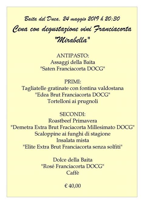 Menu Au Baita Del Duca Restaurant Piane Di Mocogno