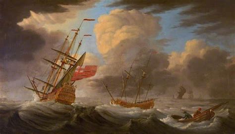 Ship In Storm Painting Peter Monamy Oil Paintings