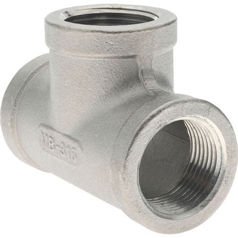 Merit Brass Pipe Tee 3 4 Fitting 316 Stainless Steel MSC Direct