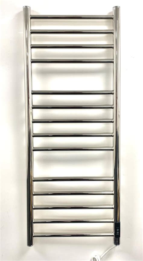 Greened House Electric Chrome W X H Flat Towel Rail Timer And