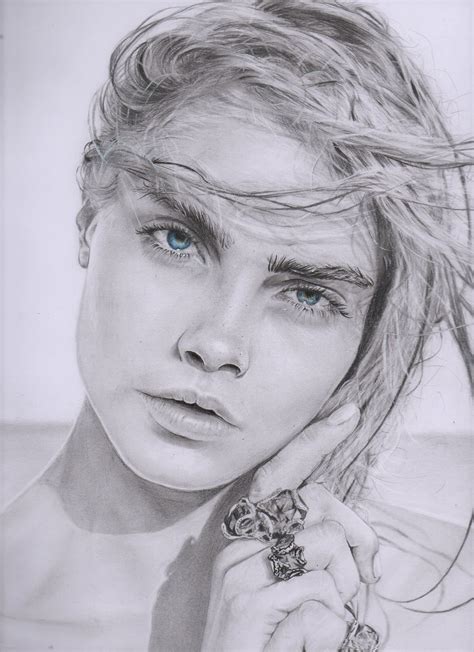 Retratos Dibujo A Lapiz Cara Delevingne Compra Tu Retrato Taringa