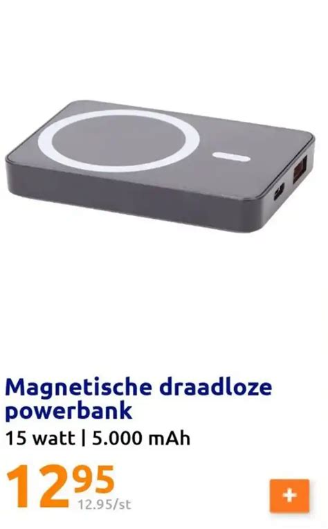 Magnetische Draadloze Powerbank Watt Mah Aanbieding Bij Action