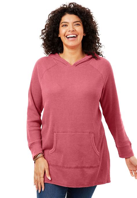 Hooded Thermal Sweatshirt Womens Plus Size Clothing Sweatshirts