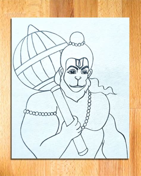 Simple Lord Hanuman Drawing For Beginners Pencil Drawing Bajrangbali