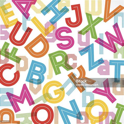 Colorful Alphabet Background Stock Illustration - Download Image Now ...