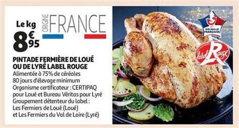 Promo Pintade Fermi Re De Lou Ou De Lyr Label Rouge Chez Auchan