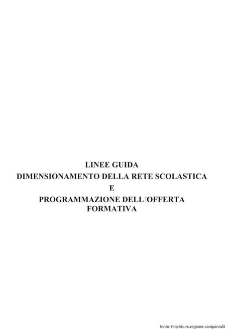 Pdf Linee Guida Dimensionamento Della Rete Scolastica E