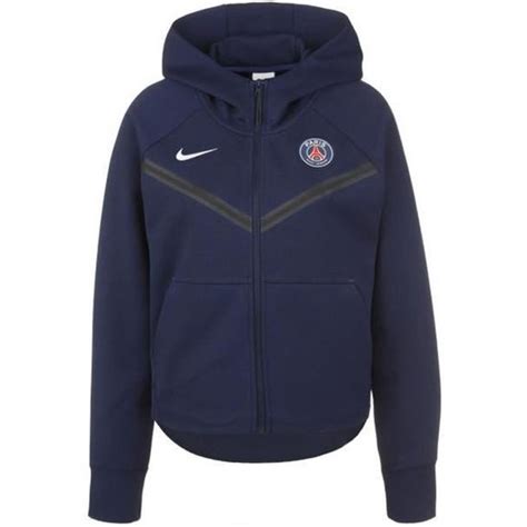 Veste De Surv Tement Nike Psg Tech Fleece Homme Bleu Manches