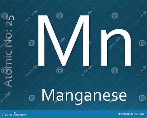 Manganese Chemical Element Symbol On Blue Gradient Background Stock