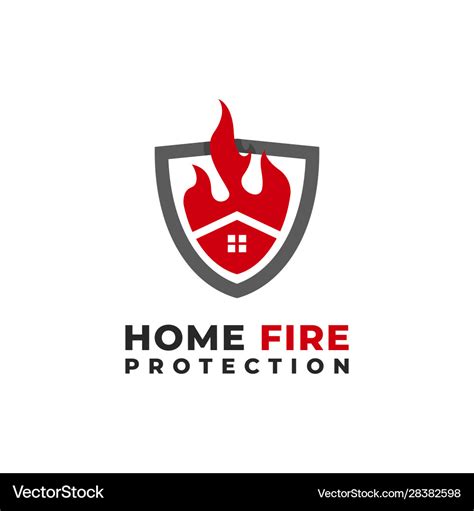 Home fire protection logo Royalty Free Vector Image