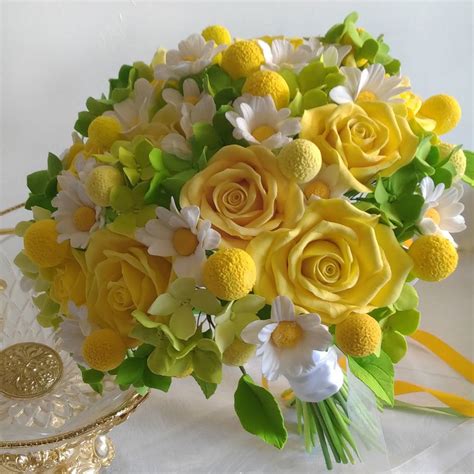 Yellow Rose Wedding Bouquet Handmade With Love Oriflowers