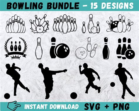 Bowling Svg Bundle Bowlingsvg Bowling Ball Svg Bowling Player Svg