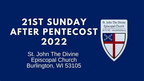 21st Sunday After Pentecost 2022 - SJTD