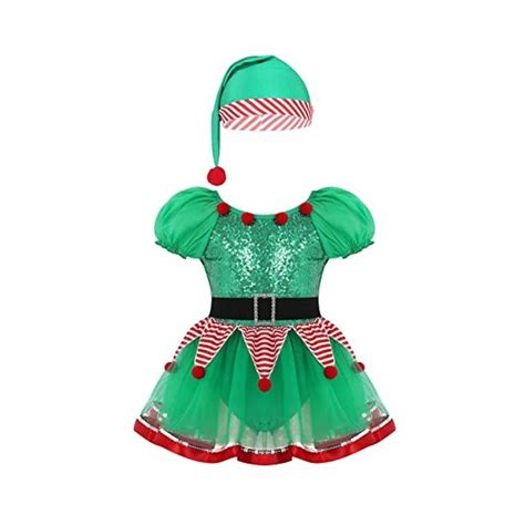 Iefiel Déguisement Noël Elfe Enfant Fille Noël Lutin Robe De Prince